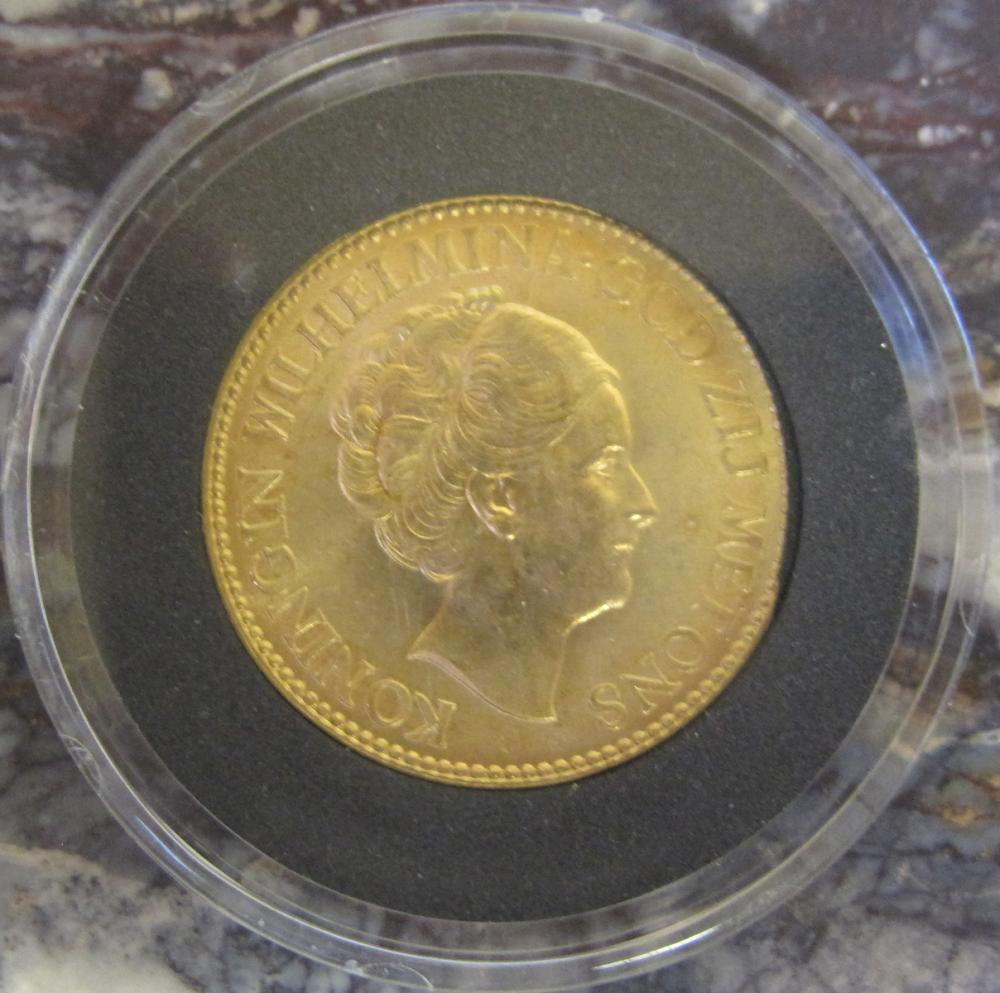 1932 NETHERLANDS TEN GULDEN GOLD 315ace