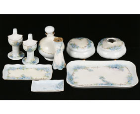 Bavarian Porcelain 9pc dresser set with