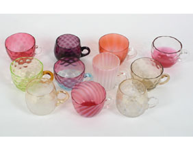 Collection of 11 early glass handled