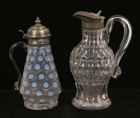 Lot of two syrup pitchers, one