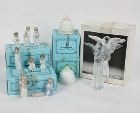 Ten Lladro Christmas ornaments