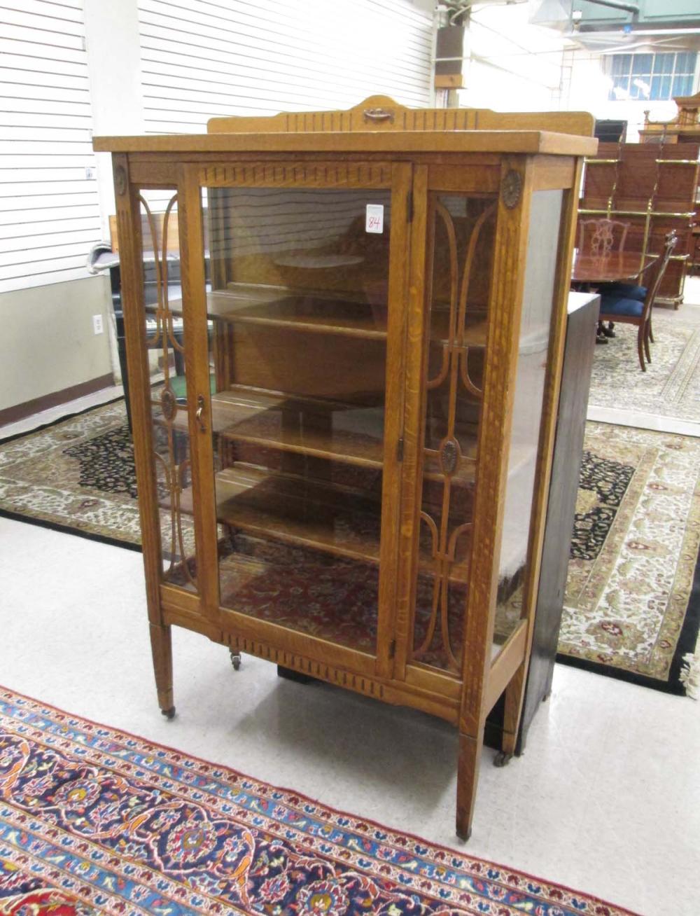 FEDERAL STYLE OAK CHINA CABINET  315bd9