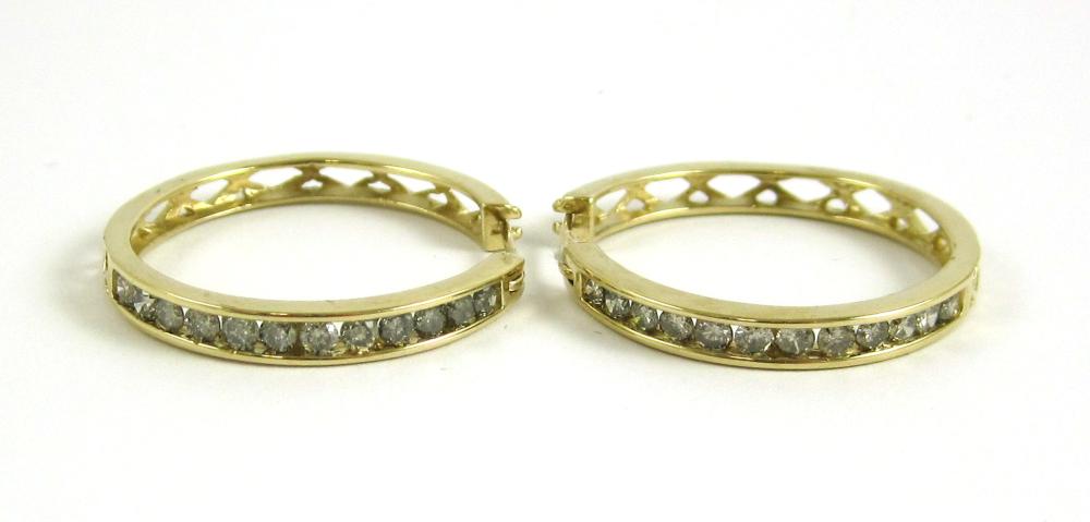 PAIR OF DIAMOND AND FOURTEEN KARAT