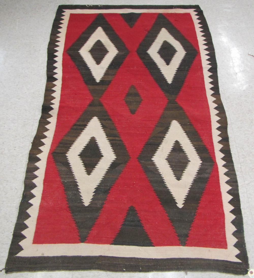 HAND WOVEN NAVAJO RUG, FEATURING