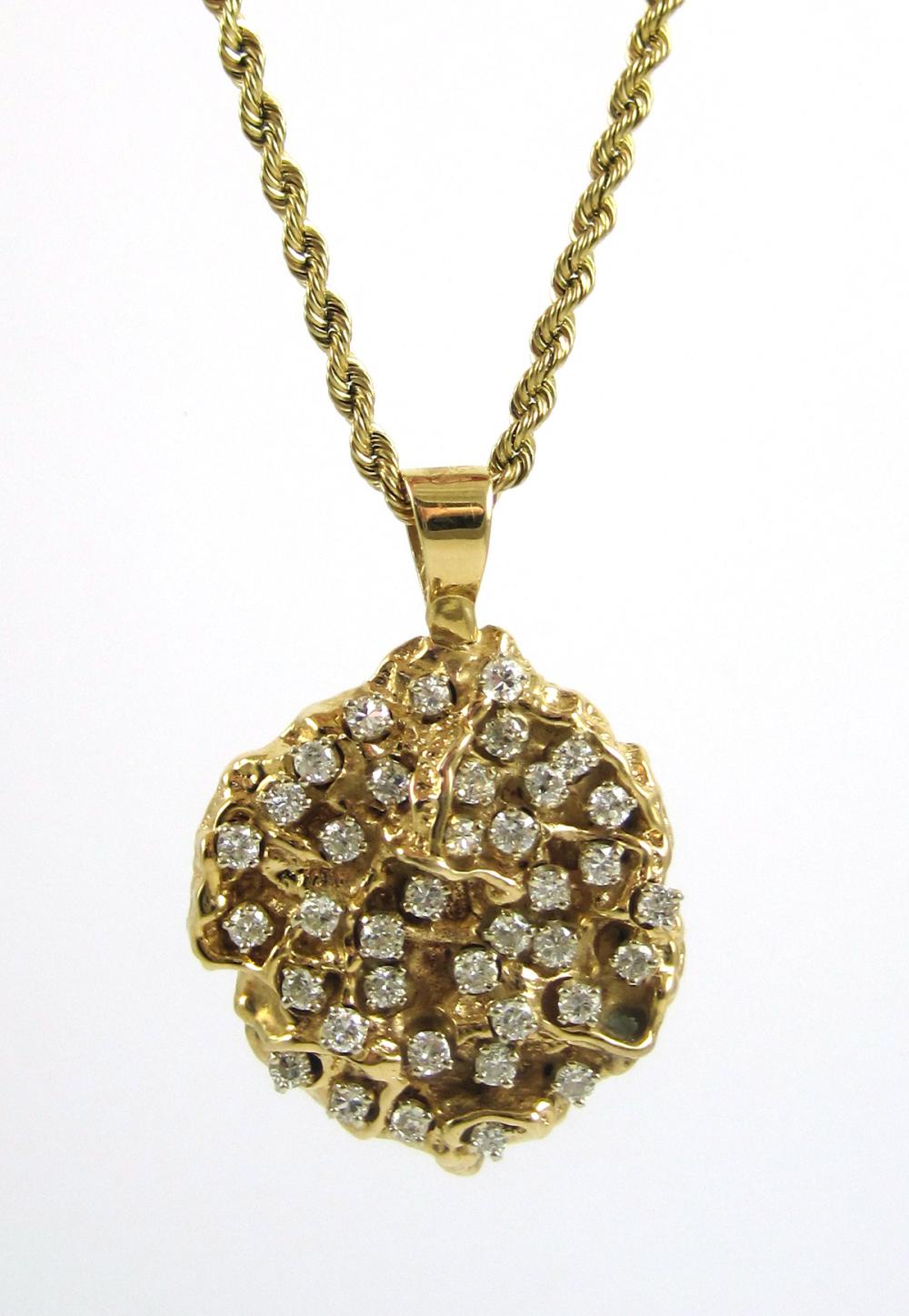 HEAVY DIAMOND AND YELLOW GOLD PENDANT 315c0b