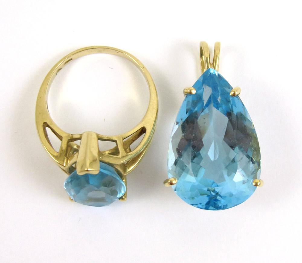 TWO ARTICLES OF BLUE TOPAZ JEWELRY  315c42