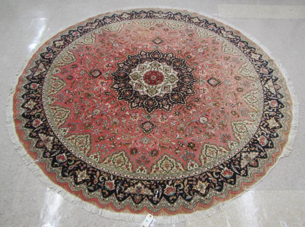 ROUND PERSIAN CARPET, FLORAL AND