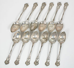 Set of twelve antique sterling 4efb0