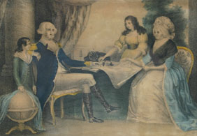 Currier print: Washington Family.