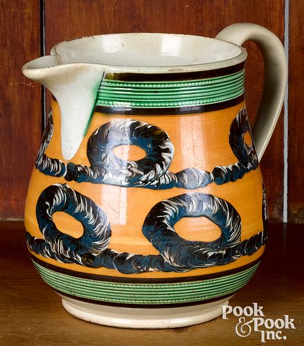 MOCHA PITCHER, WITH EARTHWORM DECORATIONMocha