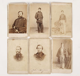 Lot of six Civil War carte-de-visite