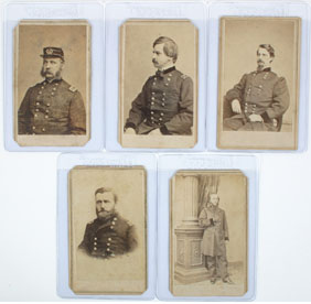 Lot of five Civil War carte-de-visite