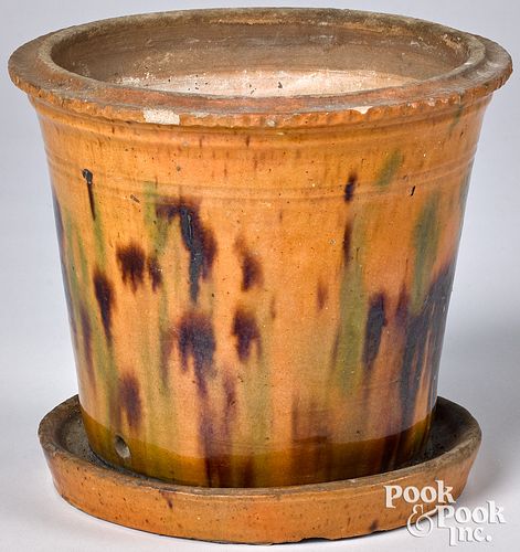 PENNSYLVANIA REDWARE FLOWERPOT,