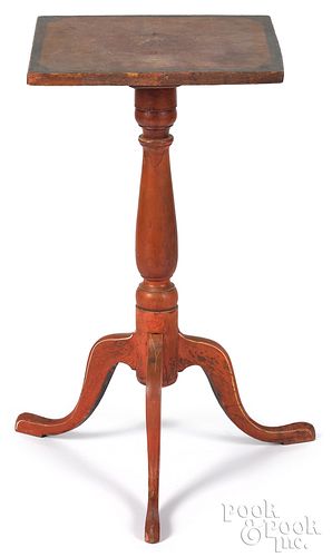 PAINTED MAPLE CANDLESTAND, EARLY