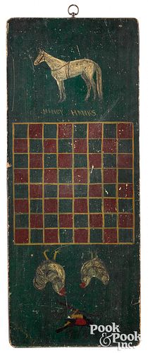 PAINTED PINE GAMEBOARD, LATE 19TH
