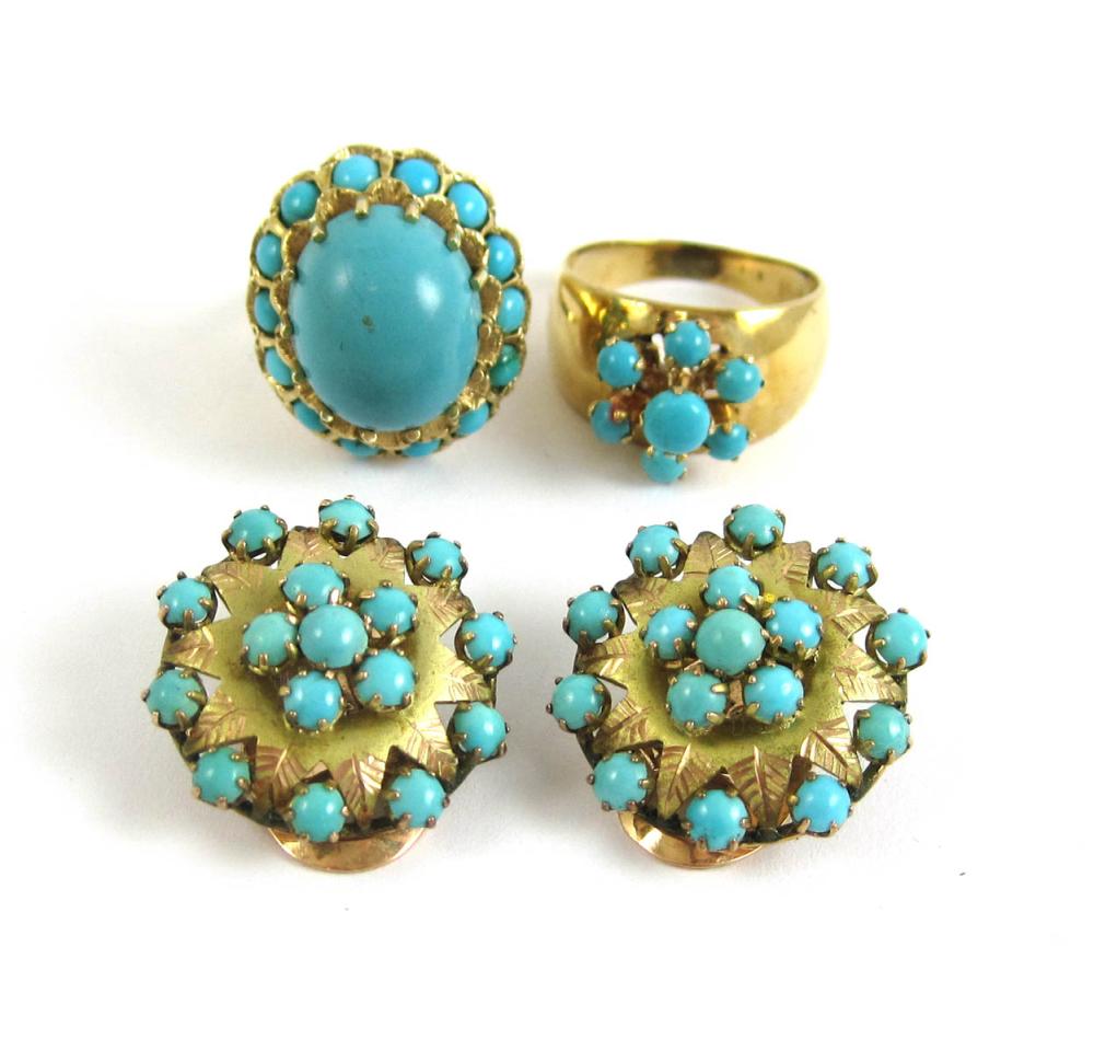 FOUR ARTICLES OF TURQUOISE JEWELRY  315dda