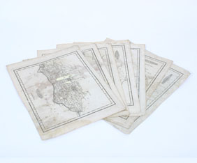 Nine maps by geographer B. Baker of