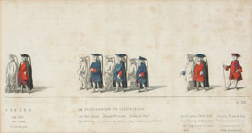 Aquatint etching depicting eighteenth