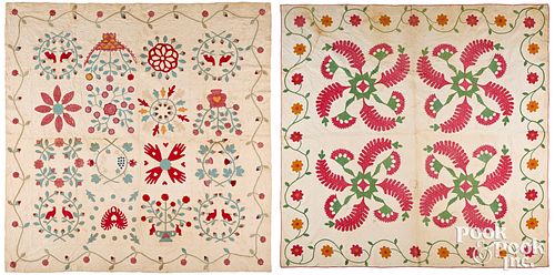 TWO APPLIQU QUILTS 19TH C Two 315e8a