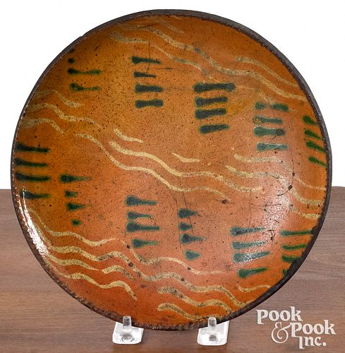 REDWARE PLATE, 19TH C.Redware plate,