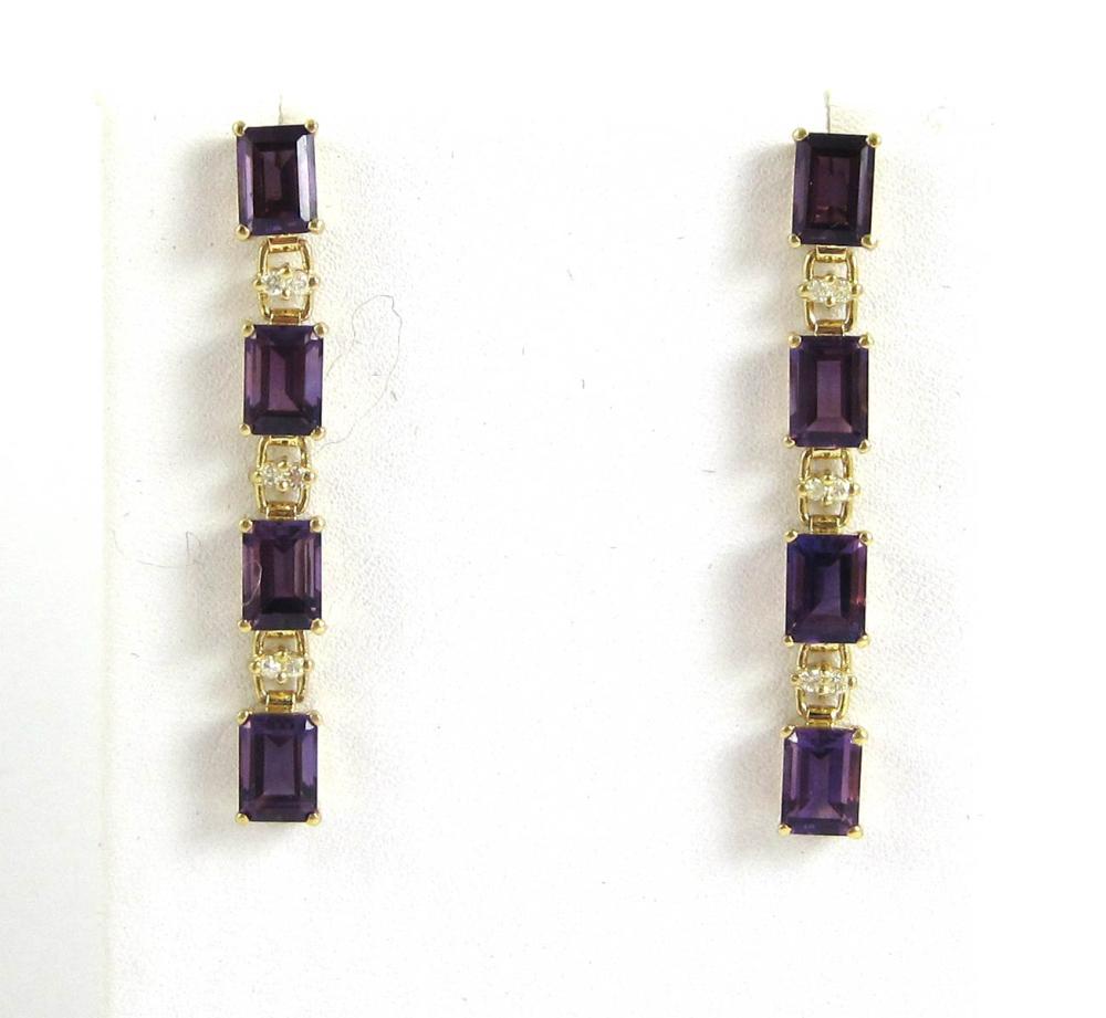 PAIR OF AMETHYST DIAMOND AND FOURTEEN 315e99