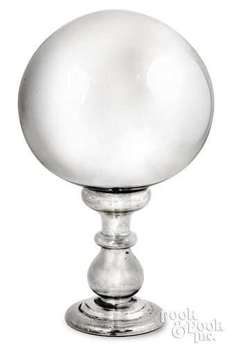 LARGE MERCURY GLASS GAZING BALL,