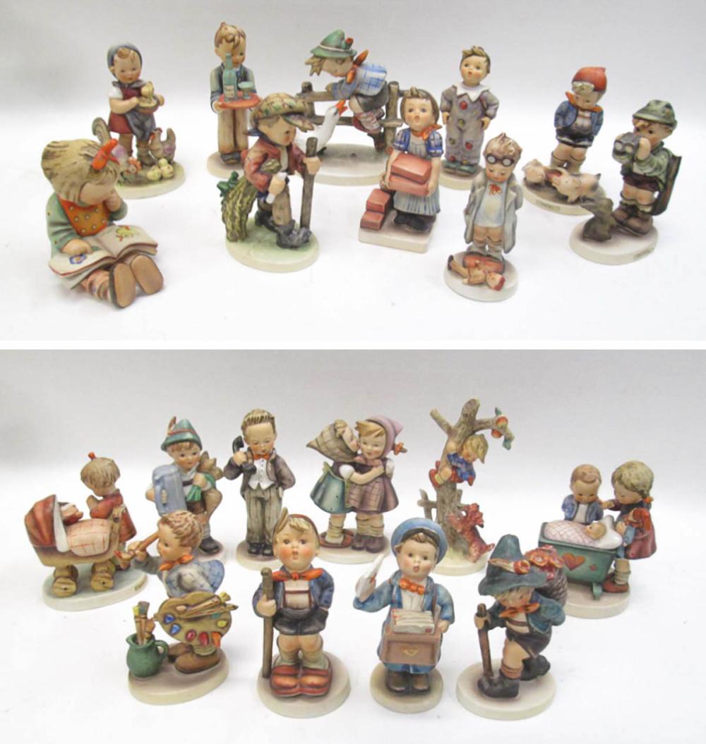 TWENTY HUMMEL PORCELAIN FIGURINES,