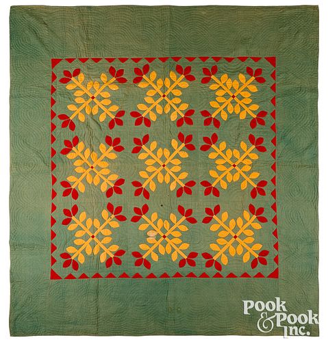 APPLIQUé QUILT, LATE 19TH C.Appliqué