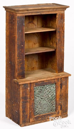 MINIATURE PINE STEPBACK CUPBOARD,