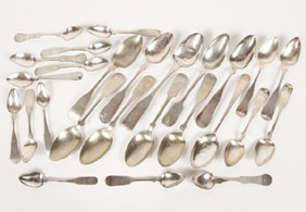 Lot of twenty six coin silver spoons,