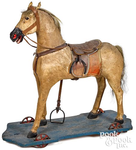 LARGE HIDE COVERED HORSE PULL TOY  315f90