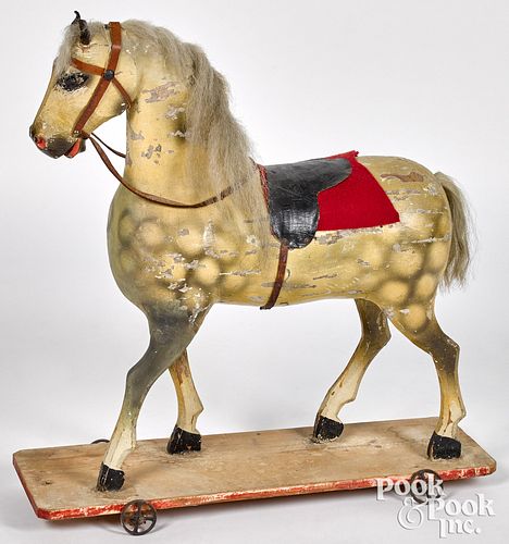 CARVED AND PAINTED HORSE PULL TOY  315f94