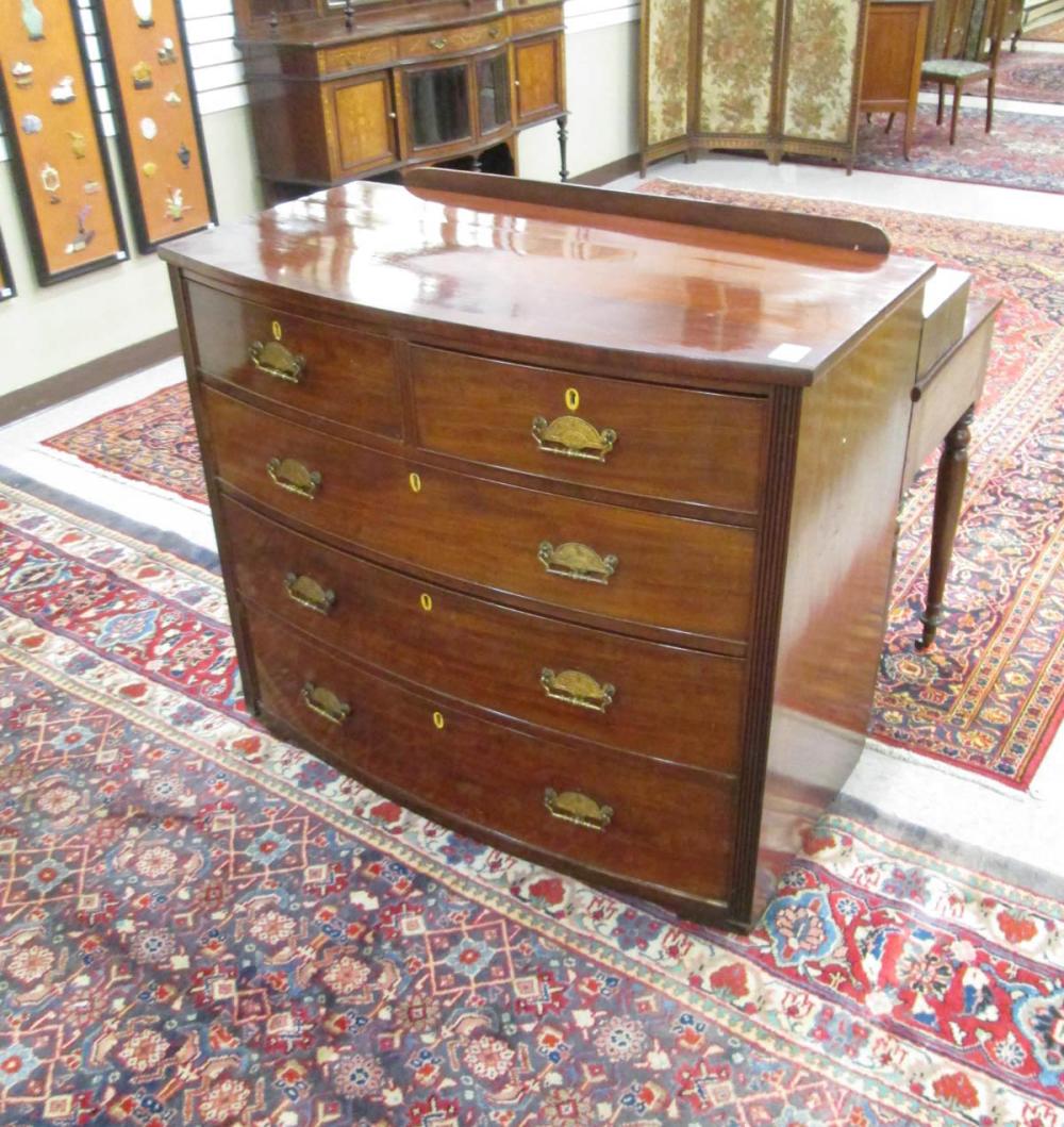 FEDERAL BOW-FRONT MAHOGANY CHEST,