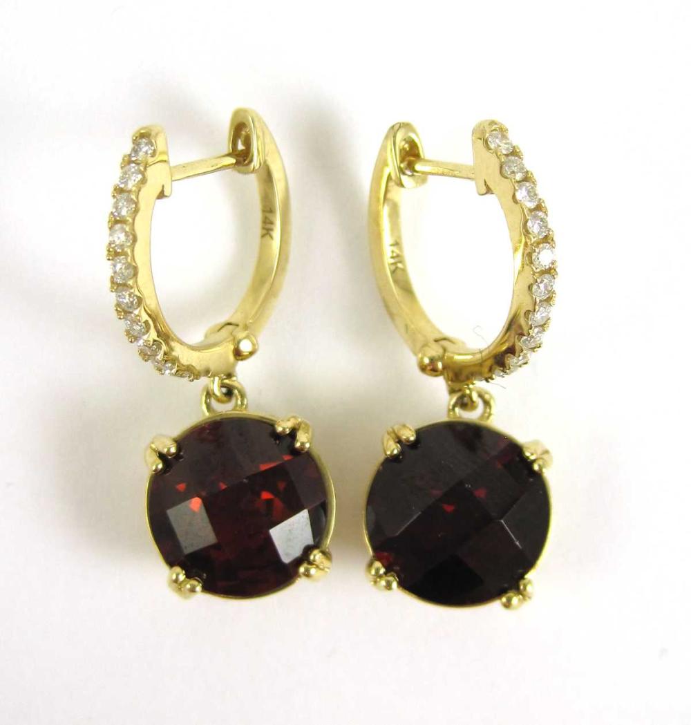 PAIR OF GARNET AND DIAMOND DANGLE 316068