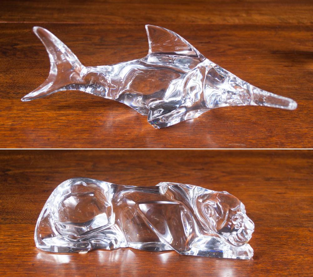 BACCARAT CRYSTAL SWORDFISH SCULPTURE,