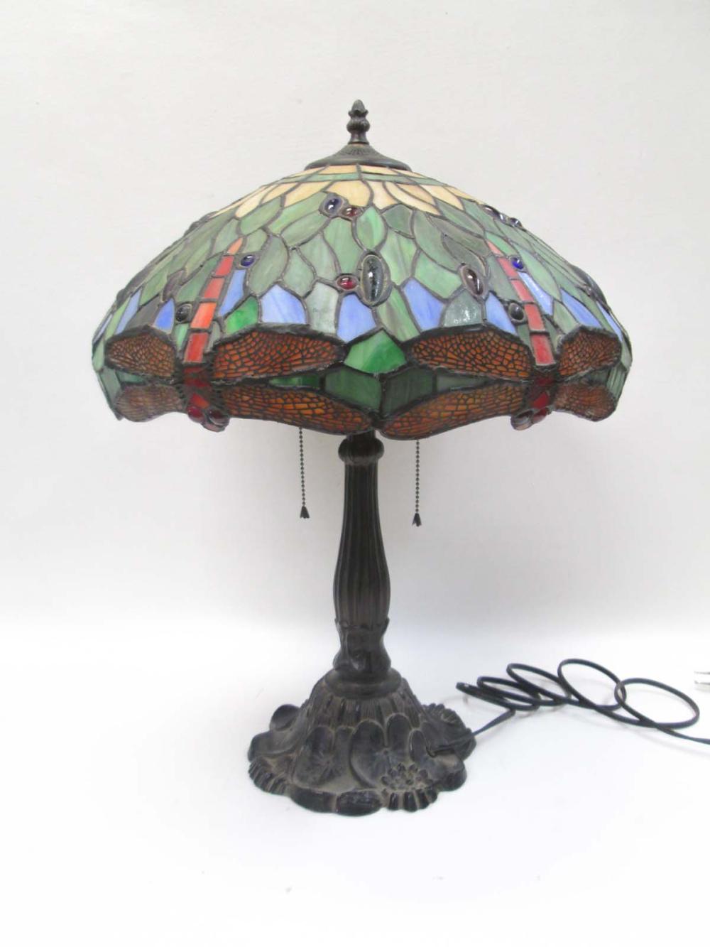 TIFFANY INSPIRED DRAGONFLY TABLE LAMP,