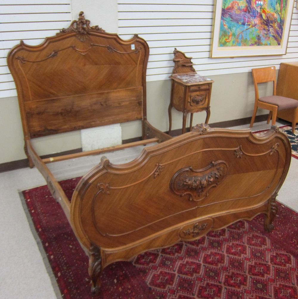 LOUIS XV STYLE CARVED WALNUT DOUBLE 31609e