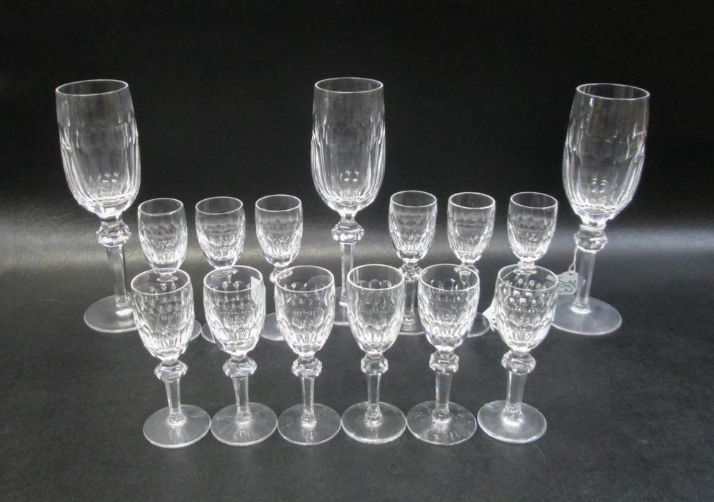 SET OF WATERFORD CUT CRYSTAL STEMWARE,