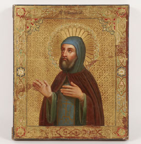 Russian gilt icon cloaked Saint 4f014