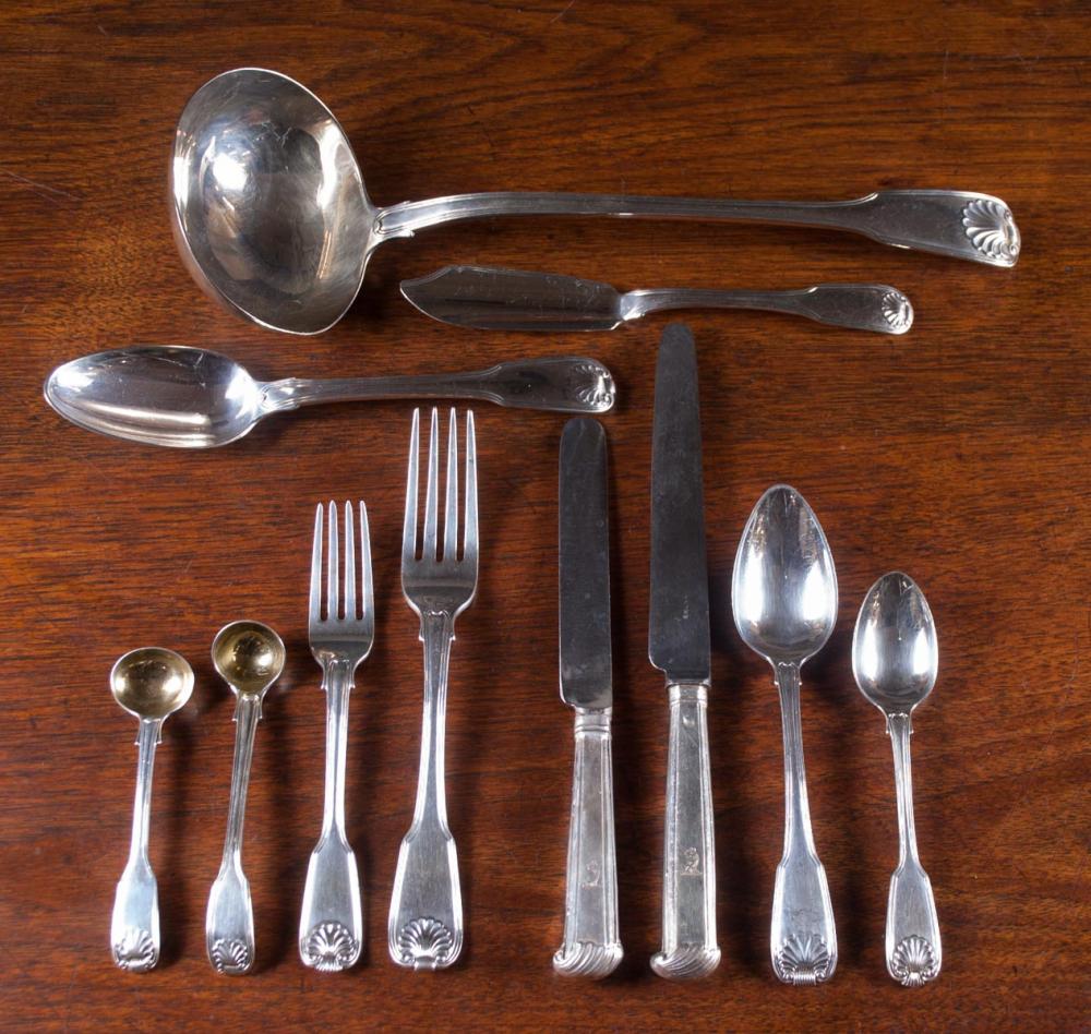 GEORGIAN STERLING SILVER ASSEMBLED FLATWARE