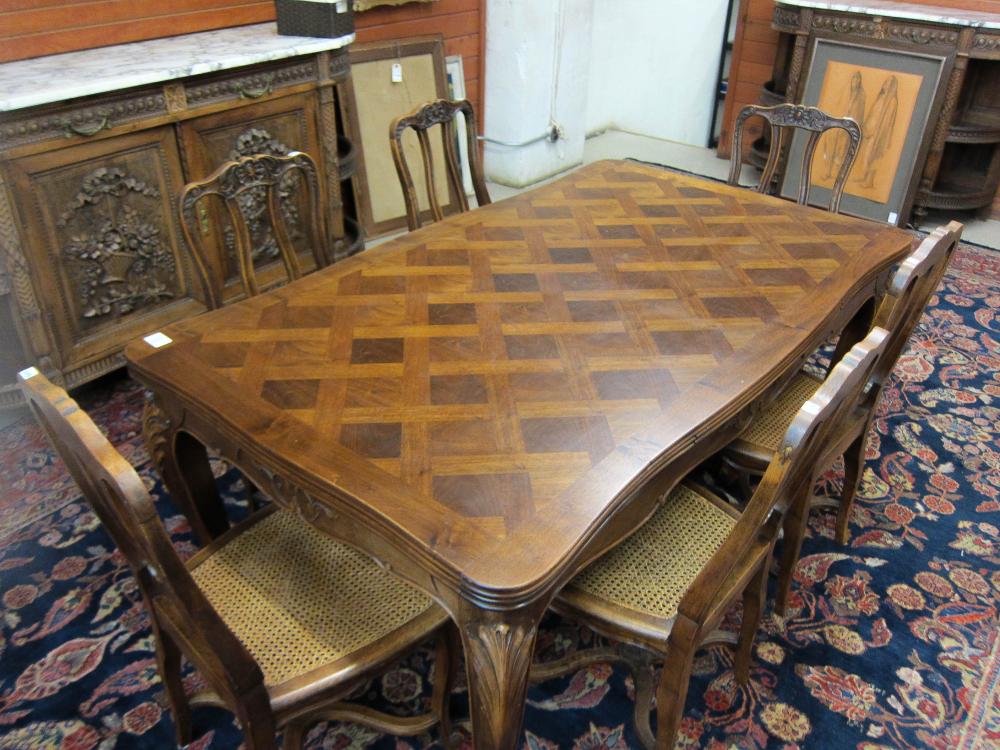 LOUIS XV STYLE PARQUET WALNUT DINING