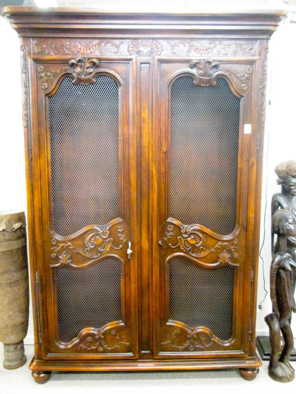 LOUIS XV STYLE ARMOIRE CHINA CABINET,