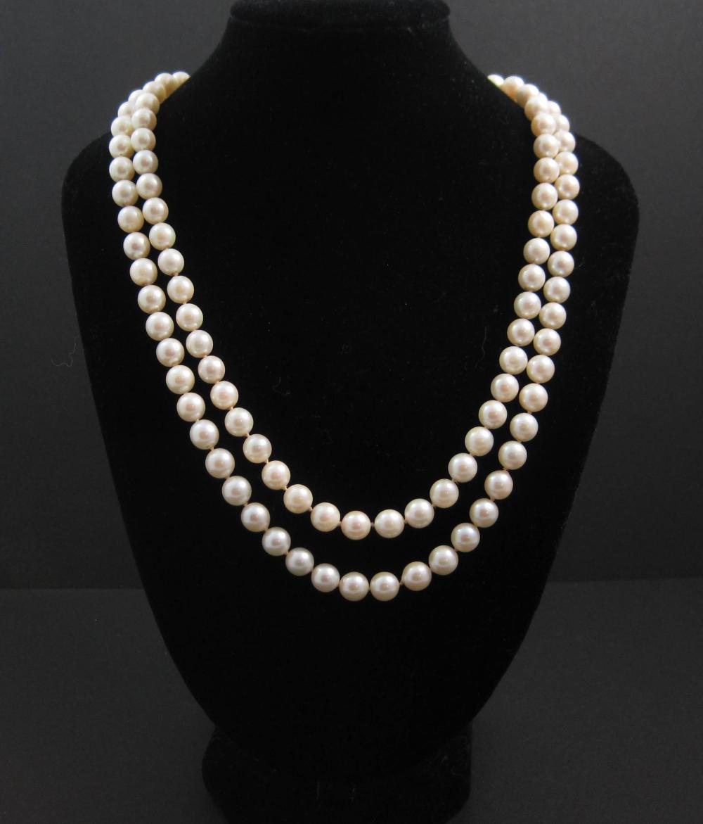 DOUBLE STRAND PEARL NECKLACE WITH 31616f
