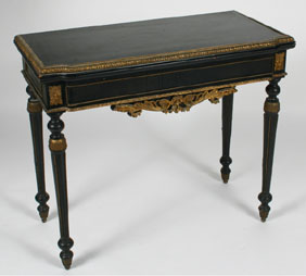 French turned leg lift top ebonized