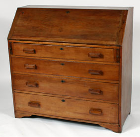 Cherry slant-front desk with four drawers