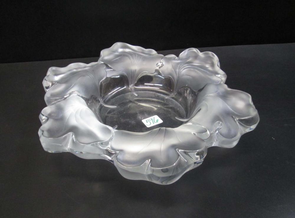 LALIQUE "CAPUCINES" GLASS BOWL,