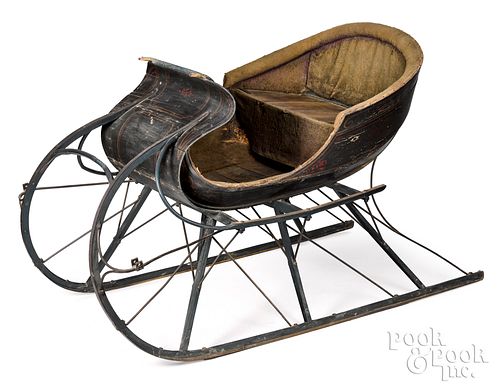 VICTORIAN PAINTED SLEIGH BY I G  3161aa