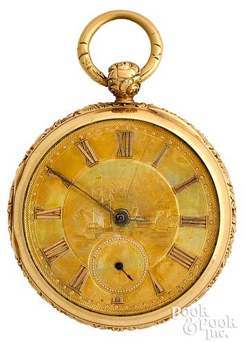 18K GOLD KEY WIND POCKET WATCH18K 3161a6