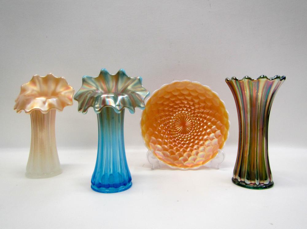 FIVE WESTMORELAND CARNIVAL GLASS