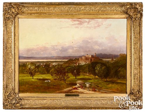 GEORGE INNESS OIL ON CANVAS LANDSCAPEGeorge